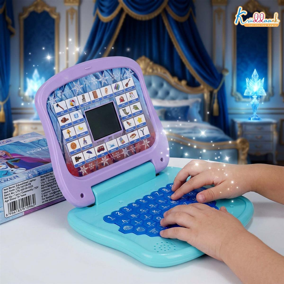 Frozen Theme Educational Laptop for Kids - Interactive Learning Computer with Screen, Sounds & Music for Alphabet, Numbers & Word Learning - Safe Non-Toxic Pre-School Toy for 3+ Year Olds