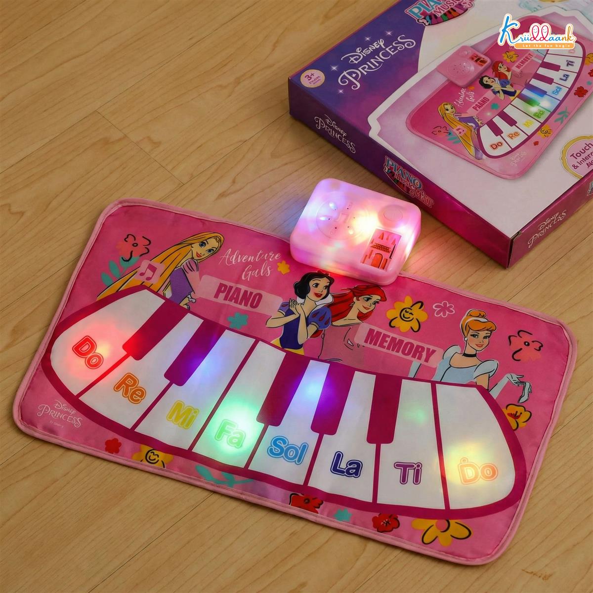 Disney Princess Portable Piano Music Mat for Kids | 8 Keys & Interactive Sounds Roll-Up Floor Mat | Educational Musical Toy for Girls 3+ Years | Lightweight & Foldable Playmat