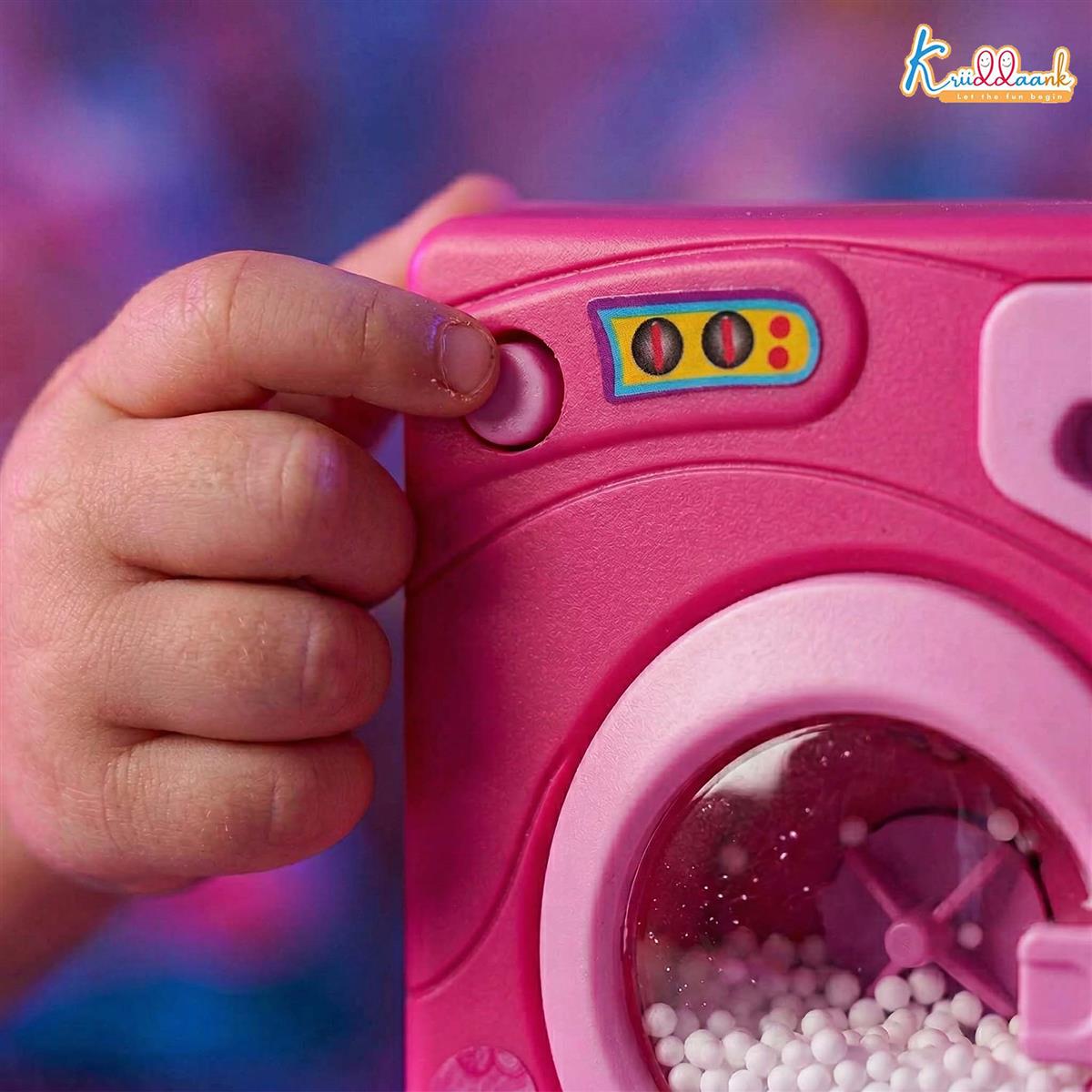 Disney Princess Interactive Family Washing Machine Toy for Toddlers - Battery Operated Housekeeping Toy with Lights & Rotating Action - Educational Pretend Play Home Appliance for Kids 3+ (Pink)
