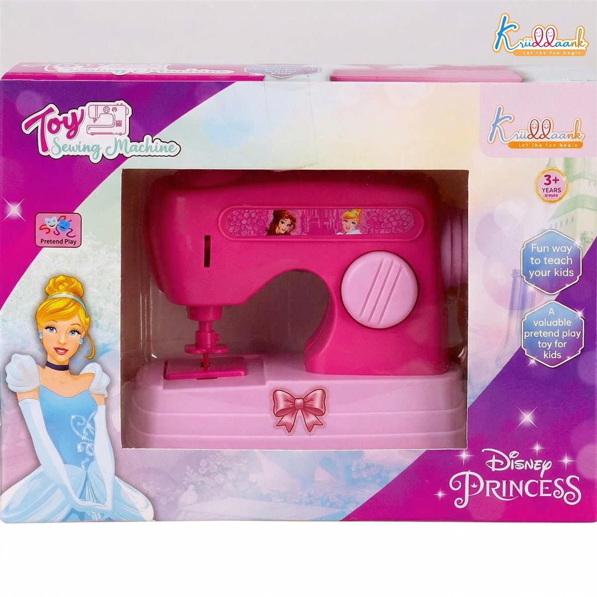 Kriiddaank Disney Princess Theme Sewing Machine Toy for Kids, Battery Operated Educational Pretend Play Household Toy with Interactive Buttons, Pink, Age 3+ Years