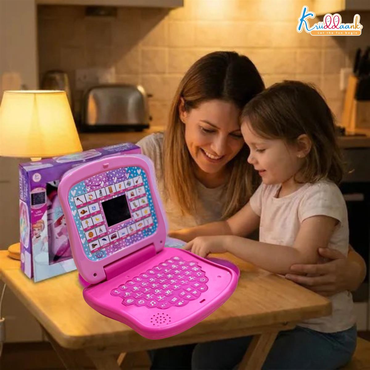 Educational Toy Laptop for Kids - LTS Princess Theme Learning Computer with Alphabet, Numbers, Music & Phonics - Fun Interactive Pre-School Gift for Girls Ages 3+ (Pink)