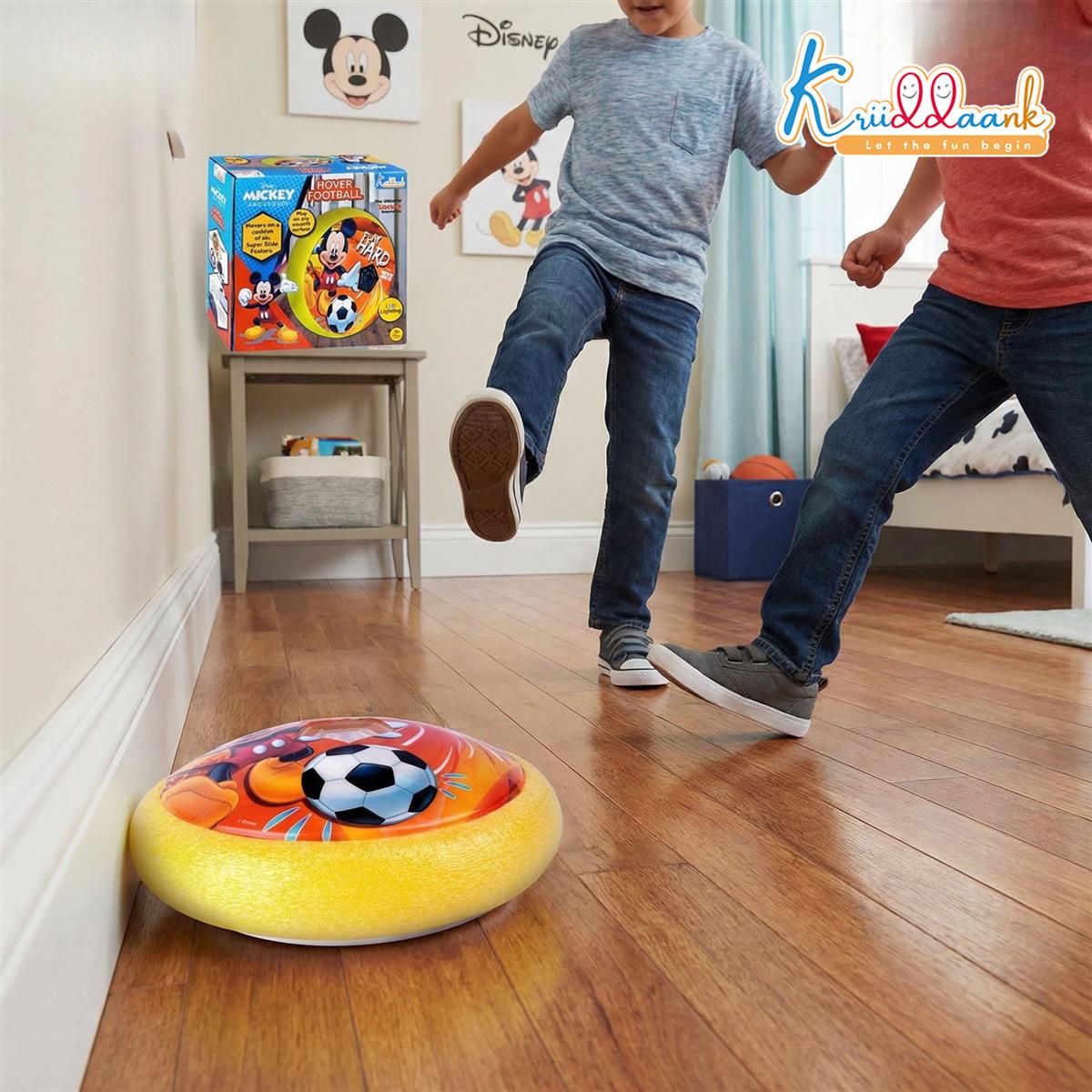 Disney Mickey Hover Football - LED Light Up Air Power Soccer Ball for Kids - Safe Indoor Game with Soft Foam Bumper - Interactive Sport Toy for Boys & Girls Ages 3+ - Ideal Birthday Gift