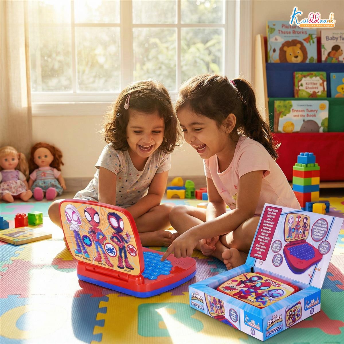 Spiderman Educational Laptop for Kids - Interactive Alphabet & Number Learning Toy with Music & Sound, Early Development Preschool Computer, Safe & Non-Toxic Learning Tool for Ages 3+
