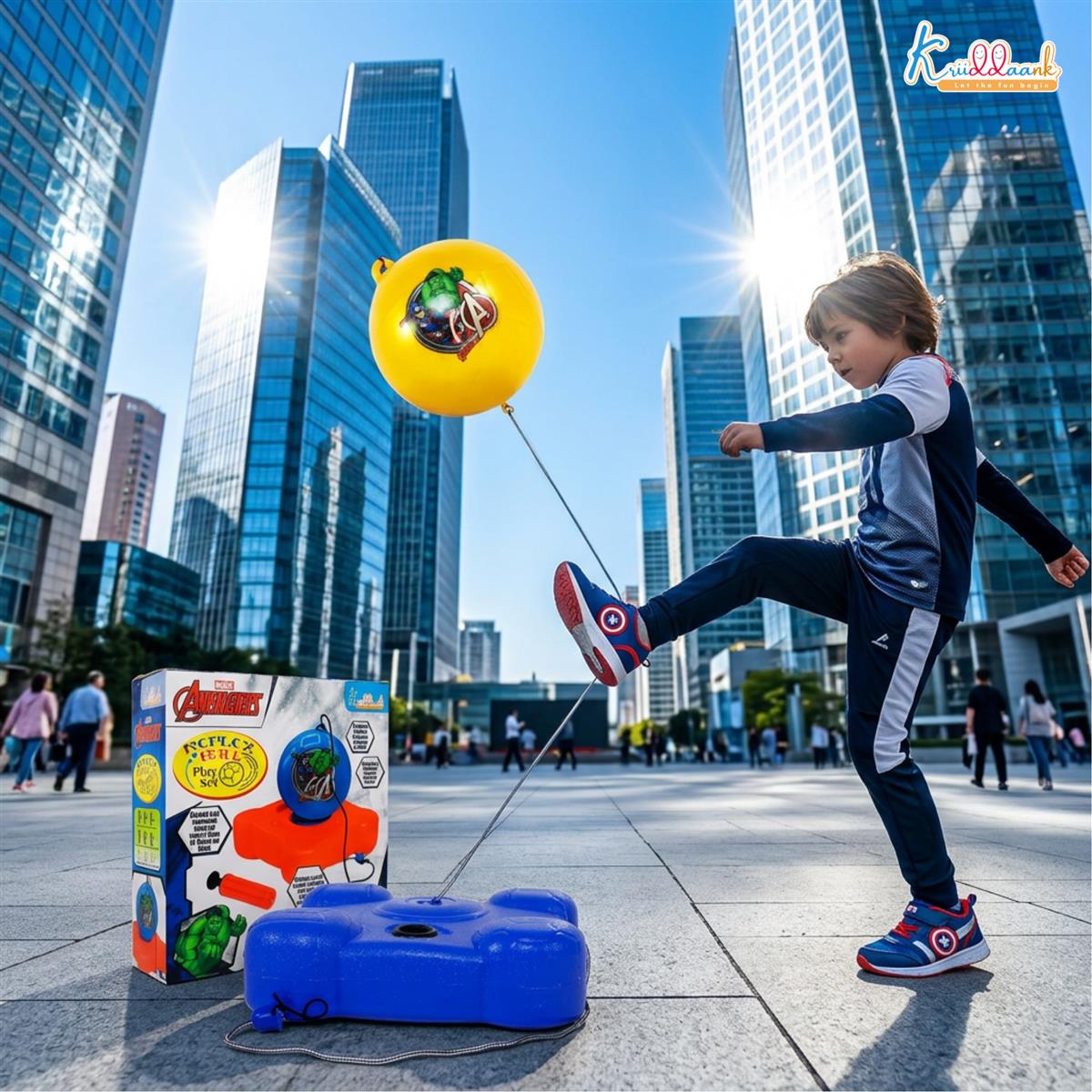 Marvel Avengers Reflex Soccer Ball - Solo Training Kit for Kids | Indoor & Outdoor Football Practice Set | Adjustable Recoil Action Rebounder | Portable Soccer Skills Trainer for Boys & Girls 3+