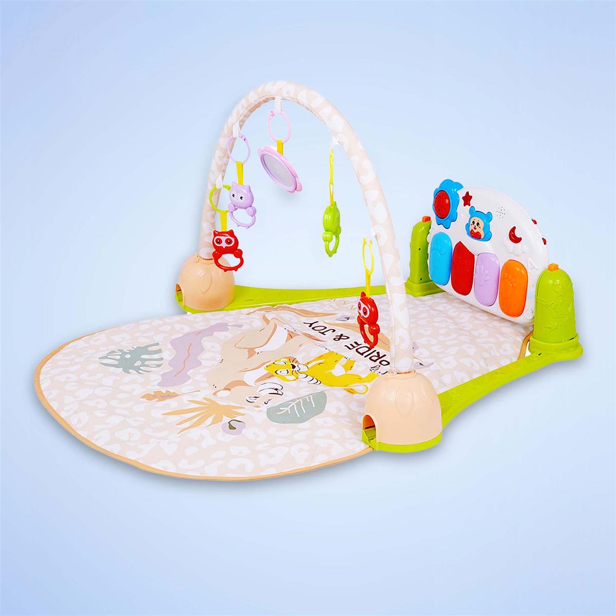 Lion King Theme Musical Baby Gym with Hanging Toys for Infants | Activity Play Mat with Piano Keyboard, Lights, Music & Rattles | 0-3 Years | Developmental Tummy Time Gym for Boys & Girls
