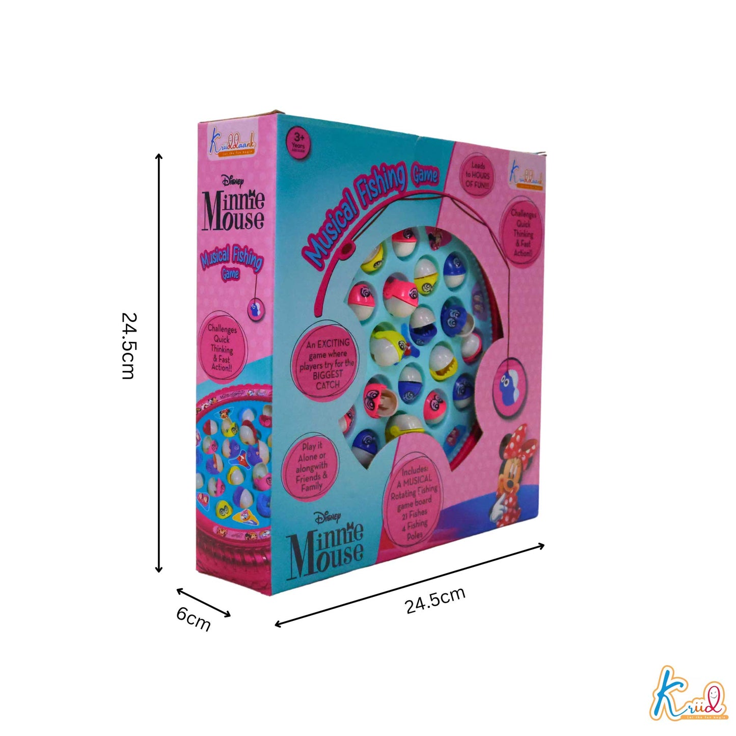 Kriiddaank MusicalFishingGame-MinnieThemeFS-100360ByDisneyDisney Minnie MouseBattery Operated Fishing GameKids Fishing GameDisney ToyFun Learning Toy