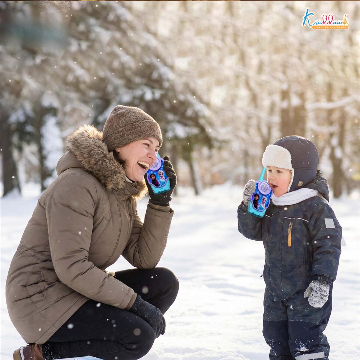 Frozen Walkie Talkie Set for Kids - 75m Range 2-Way Radio Toys for Boys & Girls Age 3+ - Turkish Blue Portable Communication Device for Camping & Hiking - 100% Non-Toxic & Child Safe (2 Pieces)