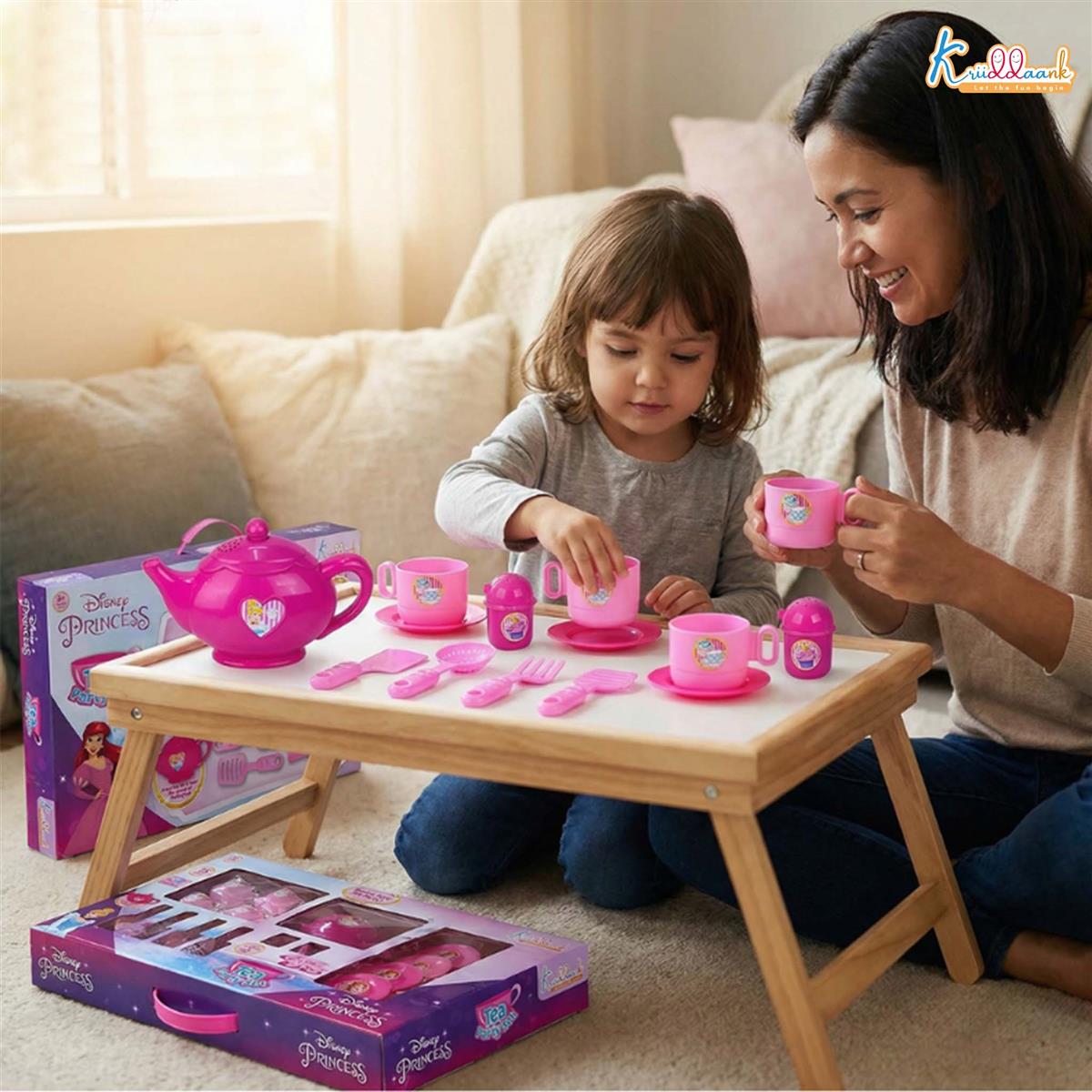 Disney Princess Tea Party Set - 15 Piece Pretend Play Kitchen Toy with Electronic Kettle, Realistic Boiling Sounds & Music - Non-Toxic & Child Safe Gift for Kids Ages 3+