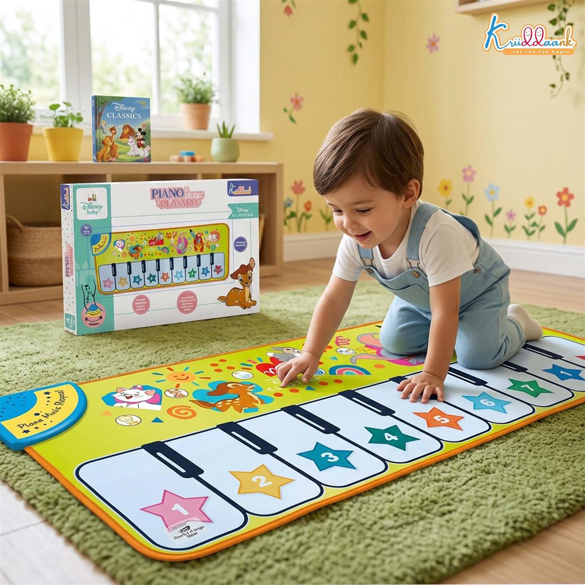 Kriiddaank Piano Music Play Mat for Kids - Classical Interactive Musical Floor Mat for Sensory Development & Learning - Large 108cm Touch Sensitive Toy for Boys & Girls 3+ Years (Multicolor)