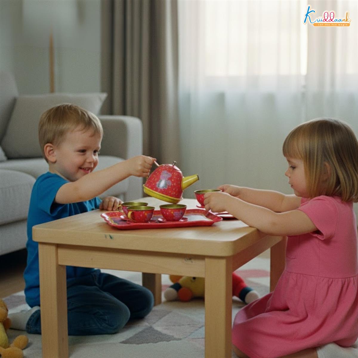 Peppa Pig 14-Piece Portable Tin Tea Set for Kids - Durable Metal Play Tea Party Set with Kettle, Cups, Saucers & Plates - Role Play Toy for Girls & Toddlers 3+ Years Old, Multicolor