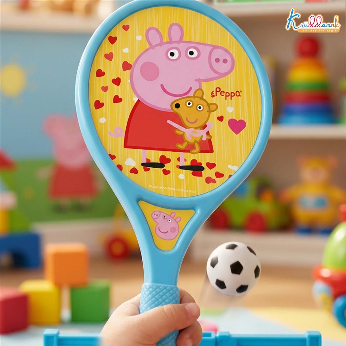 Kriiddaank Peppa Tennis Smash Tabletop Table Tennis Game for Kids - 2-Player Interactive Ping Pong Toy Set with Spring Launcher & Paddles - Active Indoor Fun, Birthday Gift for Boys & Girls 3+