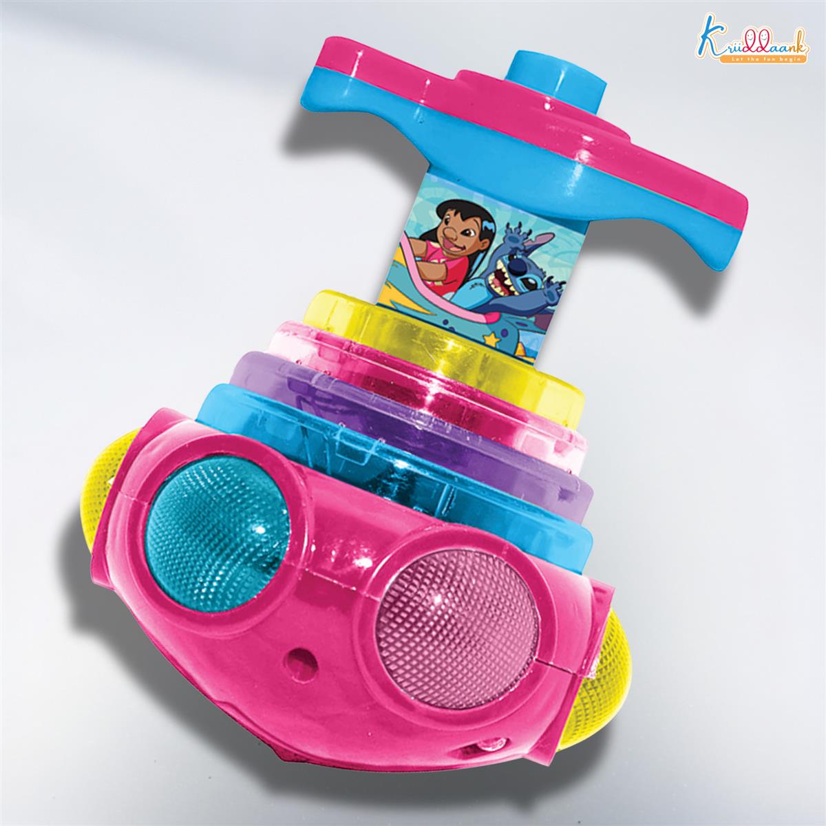 Stitch Dizzy Glow Top - LED Light & Music Spinning Top Toy for Kids, Magic Stitch Spinner Musical Lattoo with 360Â° Rotation, Fun Sound Effects & Flashing Lights for Boys & Girls, Ages 3+ Years