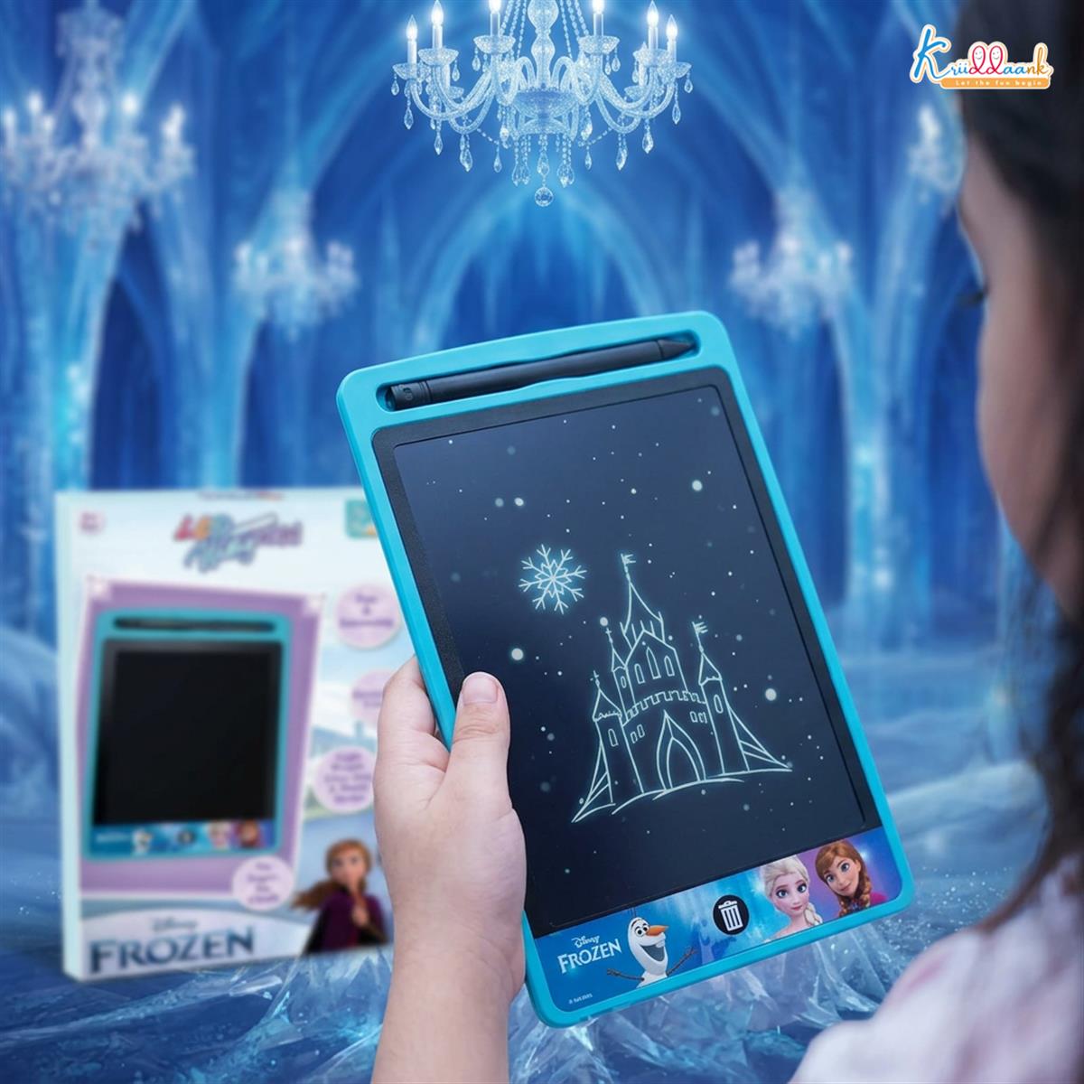 Kriiddaank 8.5" Frozen LCD Writing Tablet, Electronic Drawing Pad & Magic Slate for Kids, Toddler Travel Doodle Board with Lock Function, Portable Birthday Gift for 3-9 Year Old Boys & Girls, Blue