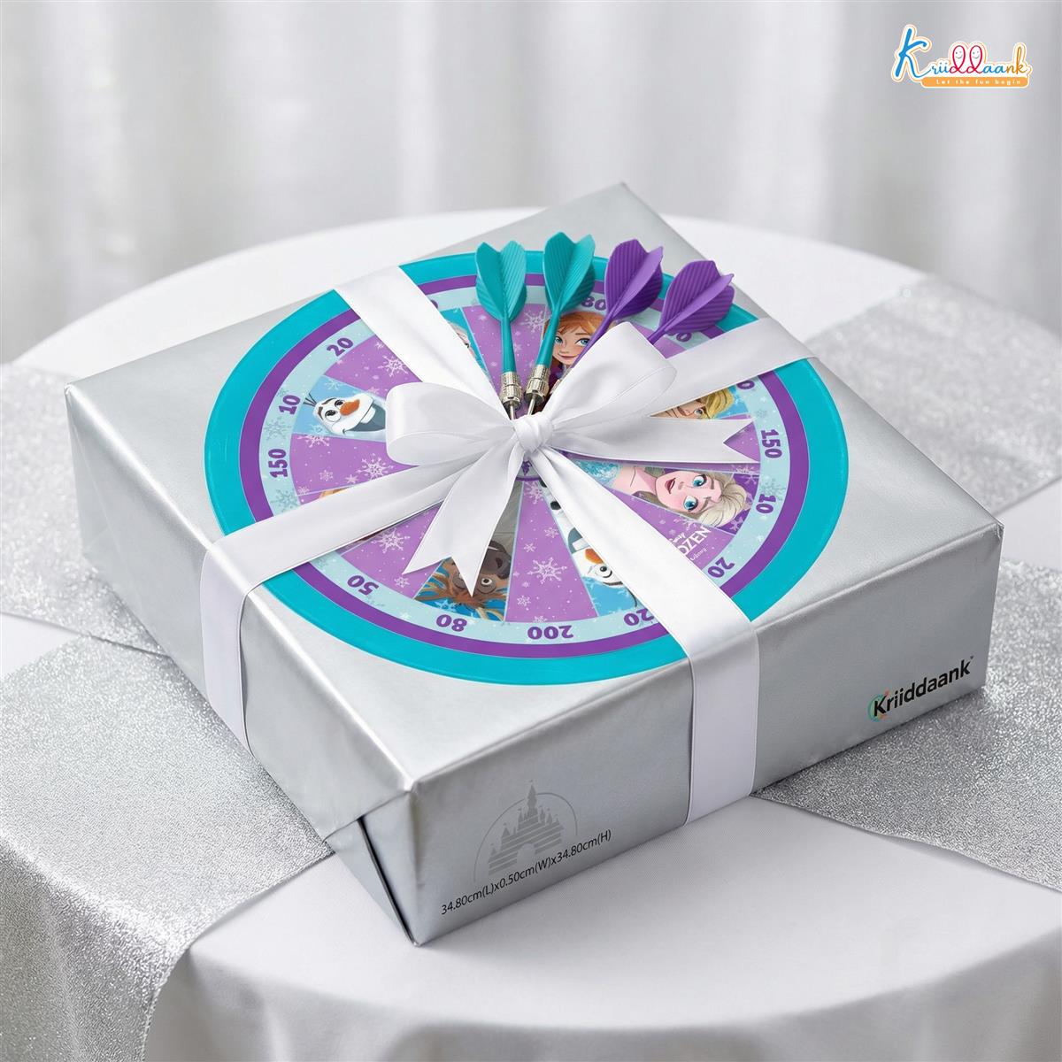 Kriiddaank Frozen 2-in-1 Double Fun Dartboard & Ludo Game for Kids - Safe Indoor Wall Target Shooting Game, Durable MDF Board, Ideal Birthday Gift for Boys & Girls 3+ Years (Multicolor)