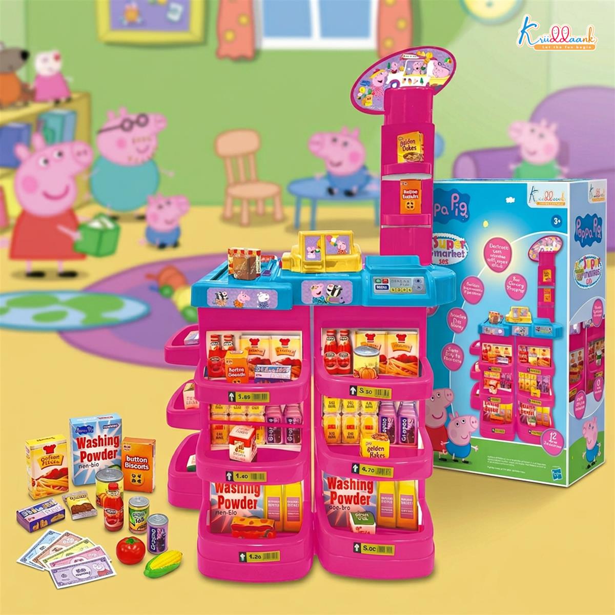 Hasbro Peppa Pig Supermarket Fun Play Set for Kids 5+ - Electronic Cash Register with Sound, Scanner, Conveyor Belt & 20 Grocery Accessories - Educational Pretend Play Toy for Girls & Toddlers