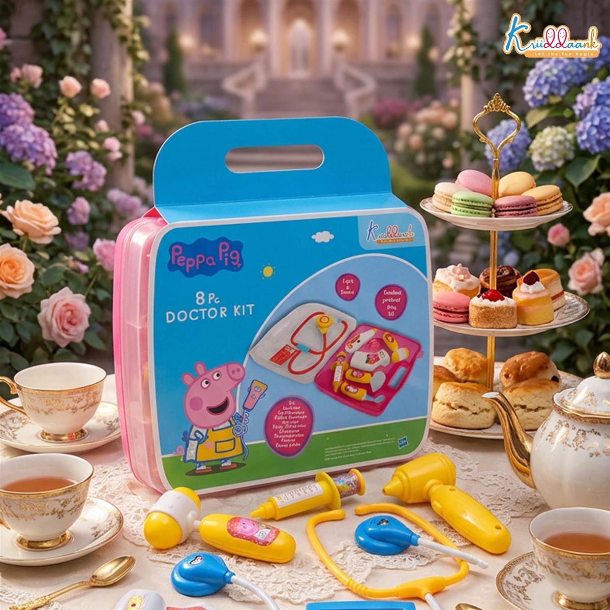 Barbie 8 Pieces Doctor Set for Girls 3Y+, Pink Pretend Play Medical Kit with Light and Sound Stethoscope, 100% Non-Toxic & Gift-Friendly Educational Toy for Kids