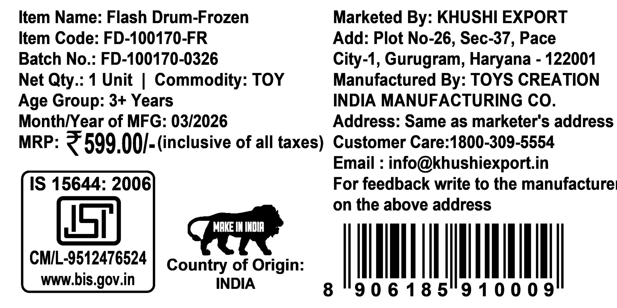 Frozen Elsa & Anna Flash Drum Toy for Toddlers - Battery Operated Musical Instrument with 3D 5-Color LED Lights & 9 Songs - Interactive Educational Toy for Kids Age 3+ Years