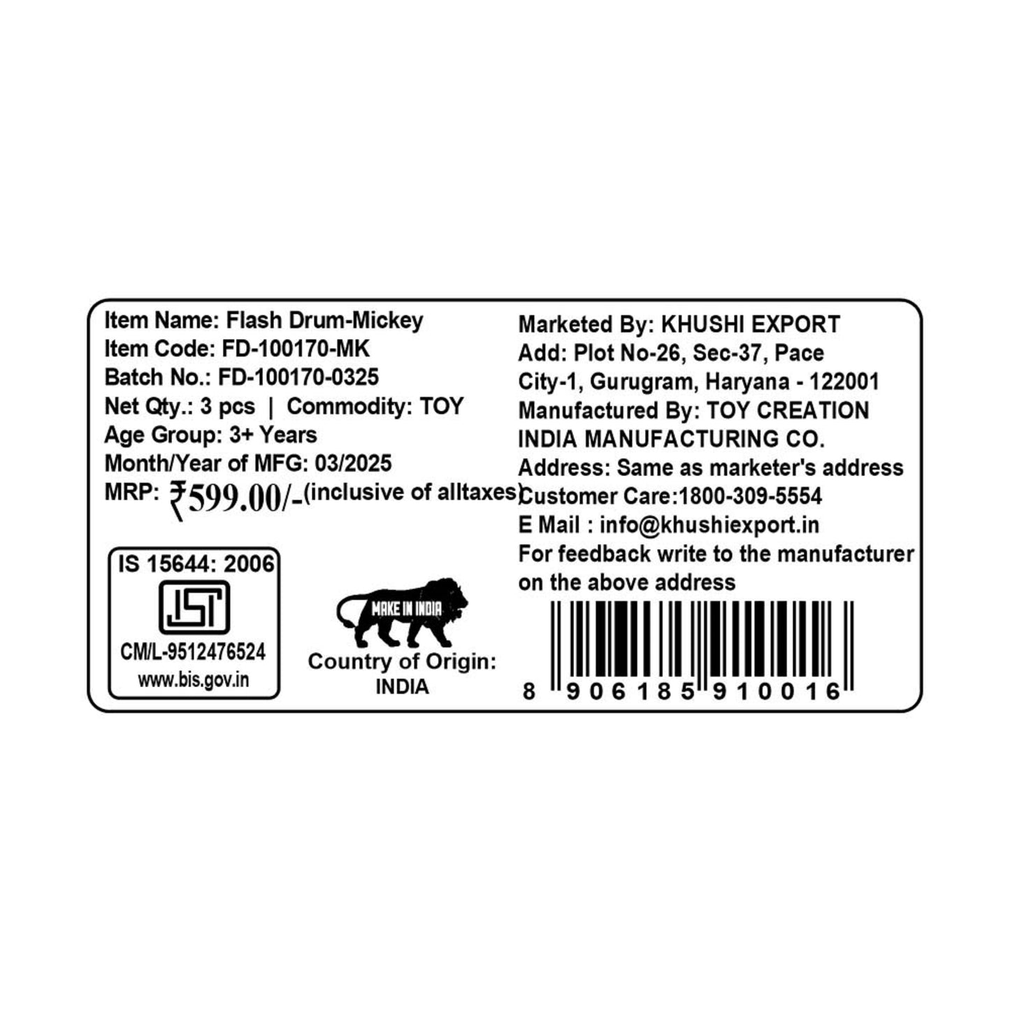 Kriiddaank  Flash Drum MickeyFlash Drum Mickey toy Flash Drum musical toy for young childrenMickey Drum for toddlerDrum with sticksAction drum toys