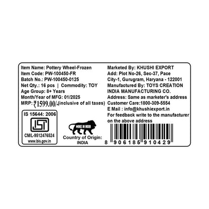 Kriiddaank PotteryWheelSet-FrozenThemePW-100450ByDisneyElsa & Anna Pottery SetDisney Frozen Clay Modeling SetFrozen Clay Sculpting KitDisney Frozen Wheel for ClayFrozen-Themed Art & Craft Kit