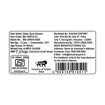 Kriiddaank BabyGymClassicBG-100010ByDisneyHanging Toy Baby GymDisney Soft Play Gym for BabiesBaby Gym with Music & LightsClassic Baby Gym Play MatBaby Play Mat with Hanging Toys