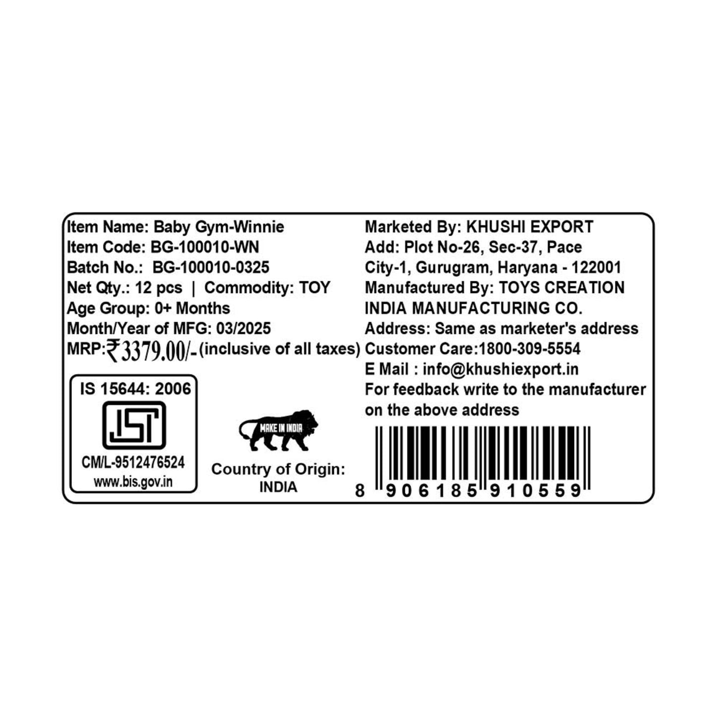 Kriiddaank  Baby Gym WinnieWinnie the Pooh Baby GymDisney Baby Activity MatMusical Baby Gym WinnieUltra-Comfort Baby GymRattle & Teether Toys Included