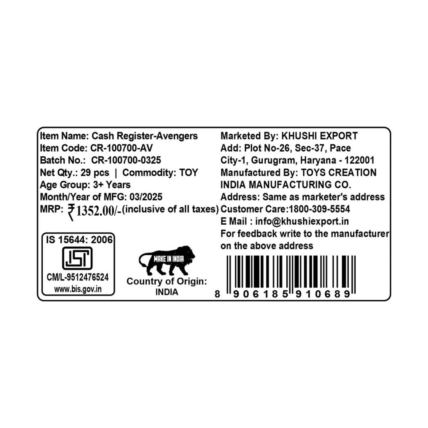 Kriiddaank CashRegister-AvengersThemeCR-100700ByMarvelMarvel Cash Register PlaysetMarvel Hero Cash Register for ToddlersElectronic Avengers Cash RegisterKriiddaank Pretend Play Cash RegisterFun Learning Avengers Toy Cash Register