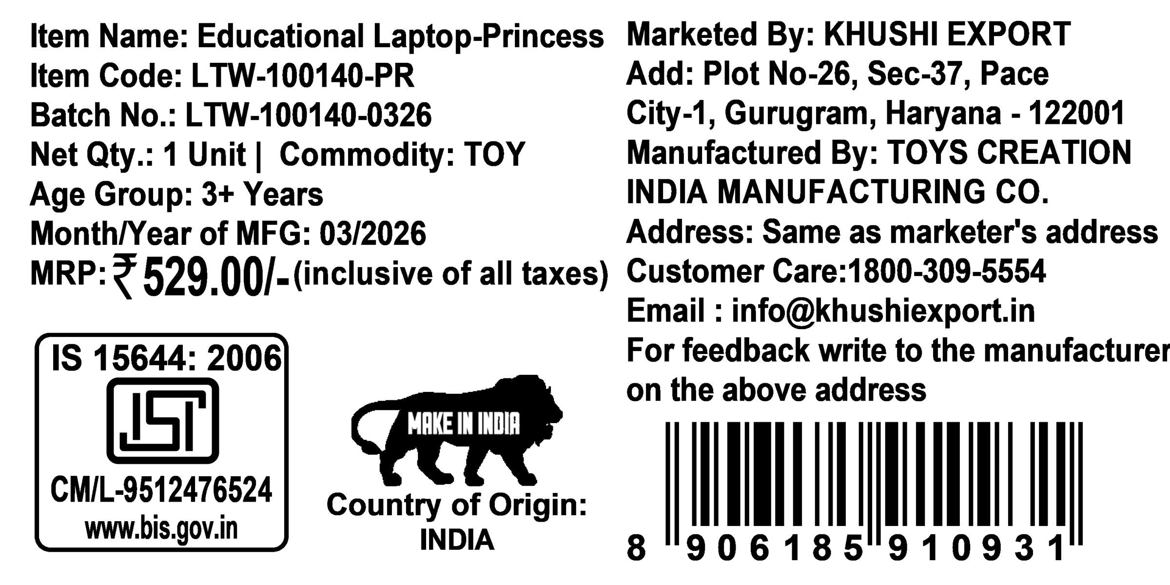 Princess Educational Laptop for Kids - Interactive ABC & 123 Learning Toy for Girls 3+ Years, Sound & Music Modes, Portable Screen-Free Educational Game, Pink Disney Princess Theme Gift