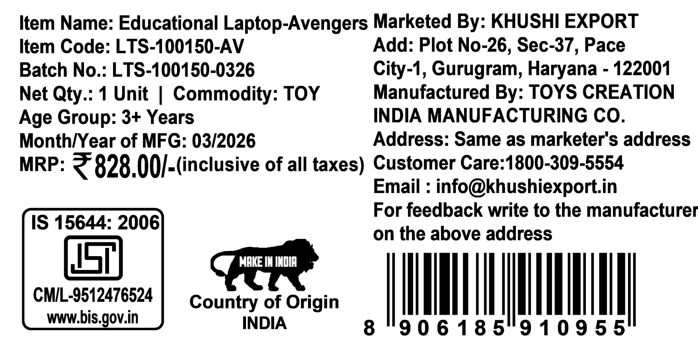 Marvel Avengers Theme Educational Laptop for Kids - Interactive Pre-School Learning Toy with Screen, Music, Alphabet & Number Keys - Fun Educational Gift for Boys & Girls 3+ Years (Red & Blue)