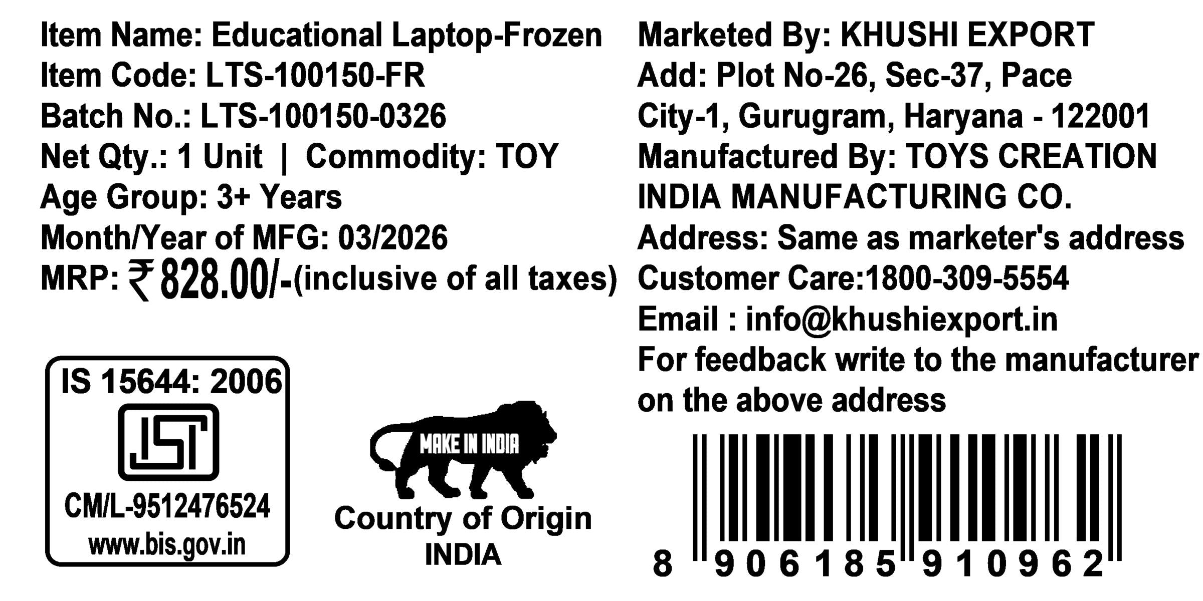 Frozen Theme Educational Laptop for Kids - Interactive Learning Computer with Screen, Sounds & Music for Alphabet, Numbers & Word Learning - Safe Non-Toxic Pre-School Toy for 3+ Year Olds