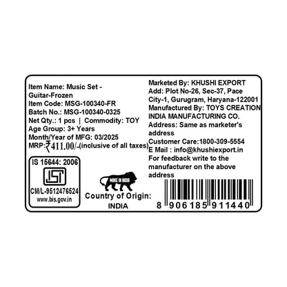 Kriiddaank  Music Set -Guitar FrozenMini guitar playset for toddlersMusical instrument set with guitarFun guitar toy set for kidsKids' music set with guitarToy guitar music set for children