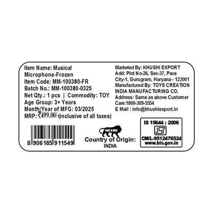 Kriiddaank MusicalMicrophone-FrozenThemeMM-100380ByDisneyElsa & Anna Singing MicrophoneFrozen Karaoke MicrophoneDisney Princess Music MicFrozen Sound & Music ToyFrozen Movie Theme Mic Toy