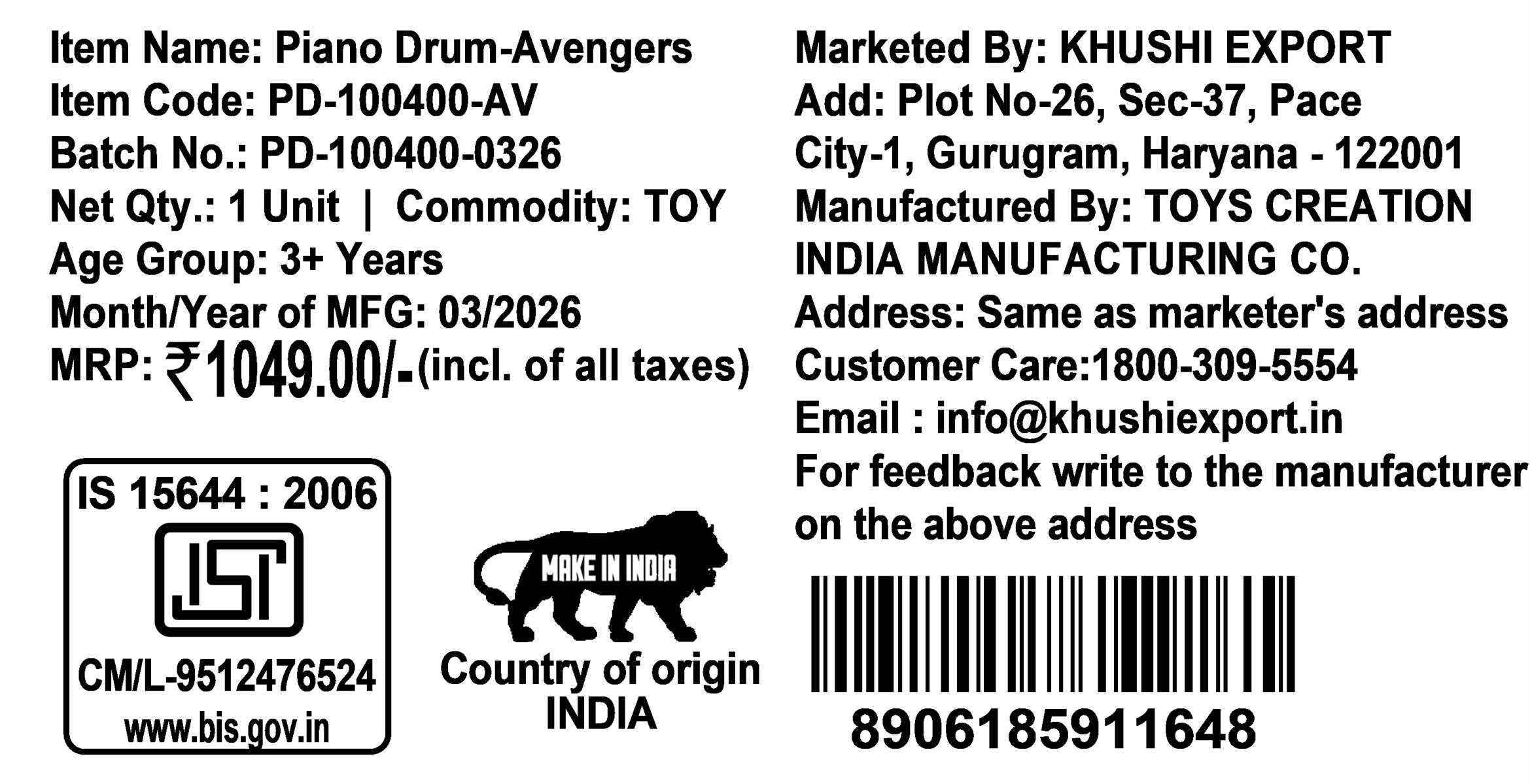 Marvel Avengers 2-in-1 Piano Drum Musical Toy for Kids | Interactive Electric Instrument with 3D Lights & Music | Educational Birthday Gift for Boys & Girls 3+ Years | Durable & Safe Play