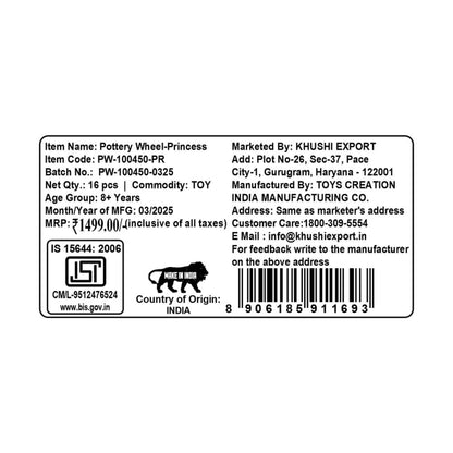 Kriiddaank PotteryWheel-PrincessThemePW-100450ByDisneyDIY Clay Art SetBest Pottery Wheel for Girls Creative Princess Pottery Making KitFairy Tale Pottery Studio for KidsDisney Princess Gift