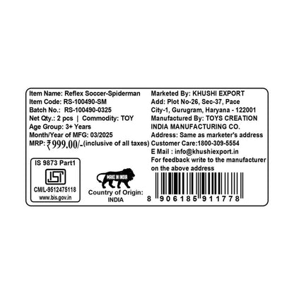 Kriiddaank ReflexSoccer-SpidermanThemeRS-100490ByMarvelHands-Free Reflex Soccer ToyImprove Soccer Skills with Reflex BallAdjustable Reflex Soccer Kick TrainerImprove Soccer Skills with Reflex BallDurable Reflex Soccer Toy for Beginners