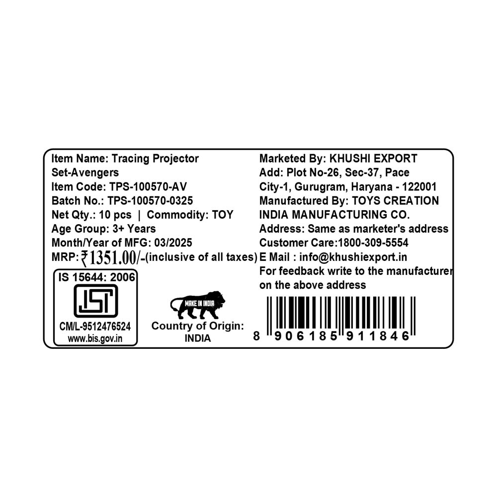 Kriiddaank TracingProjectorSet-AvengersThemeTP-100570ByMarvelKids Tracing & Drawing ProjectorInteractive Avengers Art ProjectorMarvel Avengers Sketching ProjectorCreative Learning Projector ToyPerfect Gift for Marvel Fans