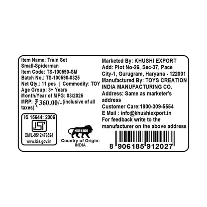 Kriiddaank TrainSetSmall-SpidermanThemeByMarvelCool Spiderman Train Toy for BoysBest Gift for SpidermanSuperhero Action Train for BoysRed & Blue Web-Slinging TrainAction-Packed Spiderman Train Ride