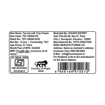 Kriiddaank TeaSetwithTray-FrozenThemeTST-100540ByDisneyFrozen Princess Tea Time SetElsa & Anna Tea Party Set for KidsFrozen Tea Trolley Playset for GirlsBest Tea Set for GirlsInteractive Tea Party Set