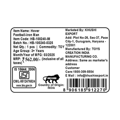 Kriiddaank HoverFootball-IronManThemeHB-100240ByMarvelMagical Disney Sports Toy Air Football GameHulk Theme Hover Ball Football ToyKriiddaank Hulk Hover BallKriiddaank Hover Ball