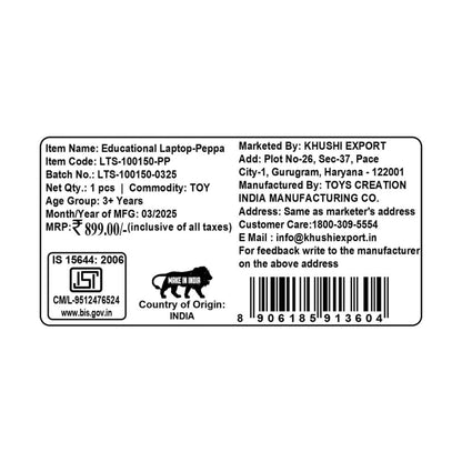 Kriiddaank EducationalLaptopwithScreen-PeppaPigThemeByHasbroLearn and play with Peppa Pig’s fun laptopPeppa Pig Gift for ToddlersPeppa Pig Learning Games & ActivitiesPeppa Pig Laptop with Fun SoundsBest Peppa Pig Laptop for Kids 2025