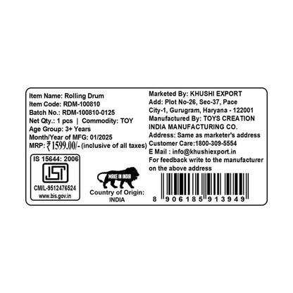 Kriiddaank RotatingDrumRotating Drum Toy for KidsInteractive Rotating Drum with Lights & SoundSpinning Drum Toy for BabiesColorful Rotating Drum with MusicBest Rotating Drum Toy for Kids