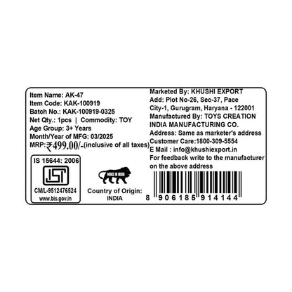 Kriiddaank AK-47AK-47 Style Safe Bullet GunRealistic AK-47 Toy Gun for KidsTop Selling AK-47 Toy for KidsSafe Foam Dart AK-47 GunBattery Operated AK-47 Toy Rifle