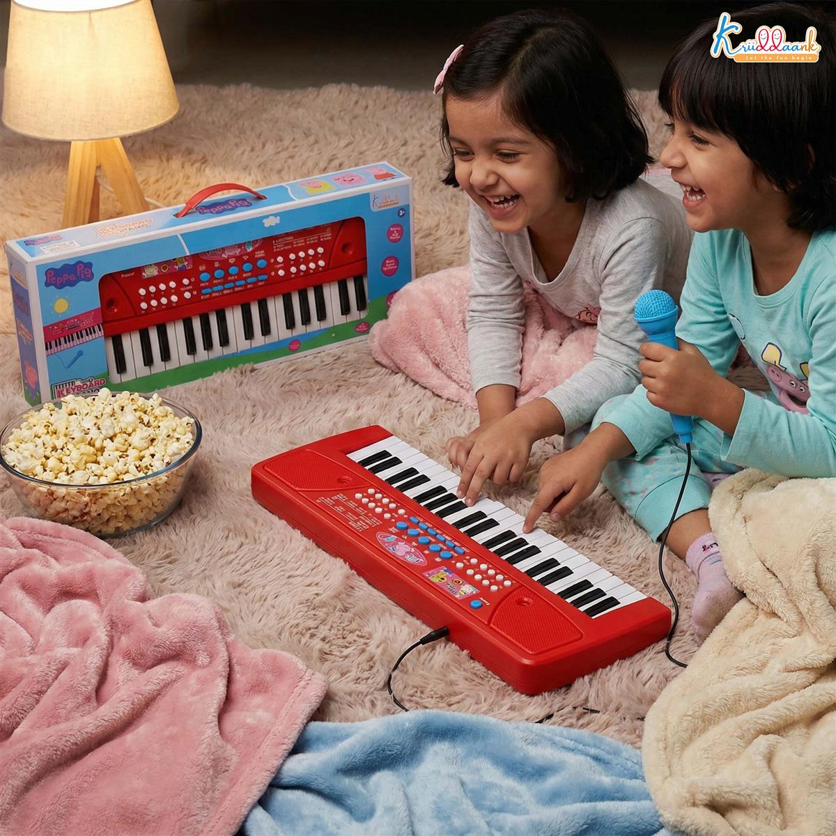 Barbie Keyboard Piano 400 for Kids - 37 Keys Musical Instrument with Microphone, 8 Rhythms & 8 Tones, Learning & Programming Functions, Battery & USB Powered, Pink Musical Toy for Girls 3Y+