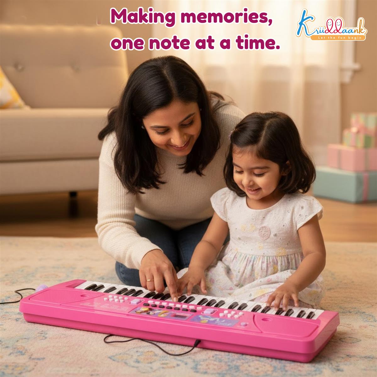 Disney Princess Keyboard Piano for Kids - 37 Keys Portable Musical Toy with Microphone, 16 Instrument Sounds & 10 Rhythms - Educational Learning Gift for Girls Toddlers 3+ Years (Pink)