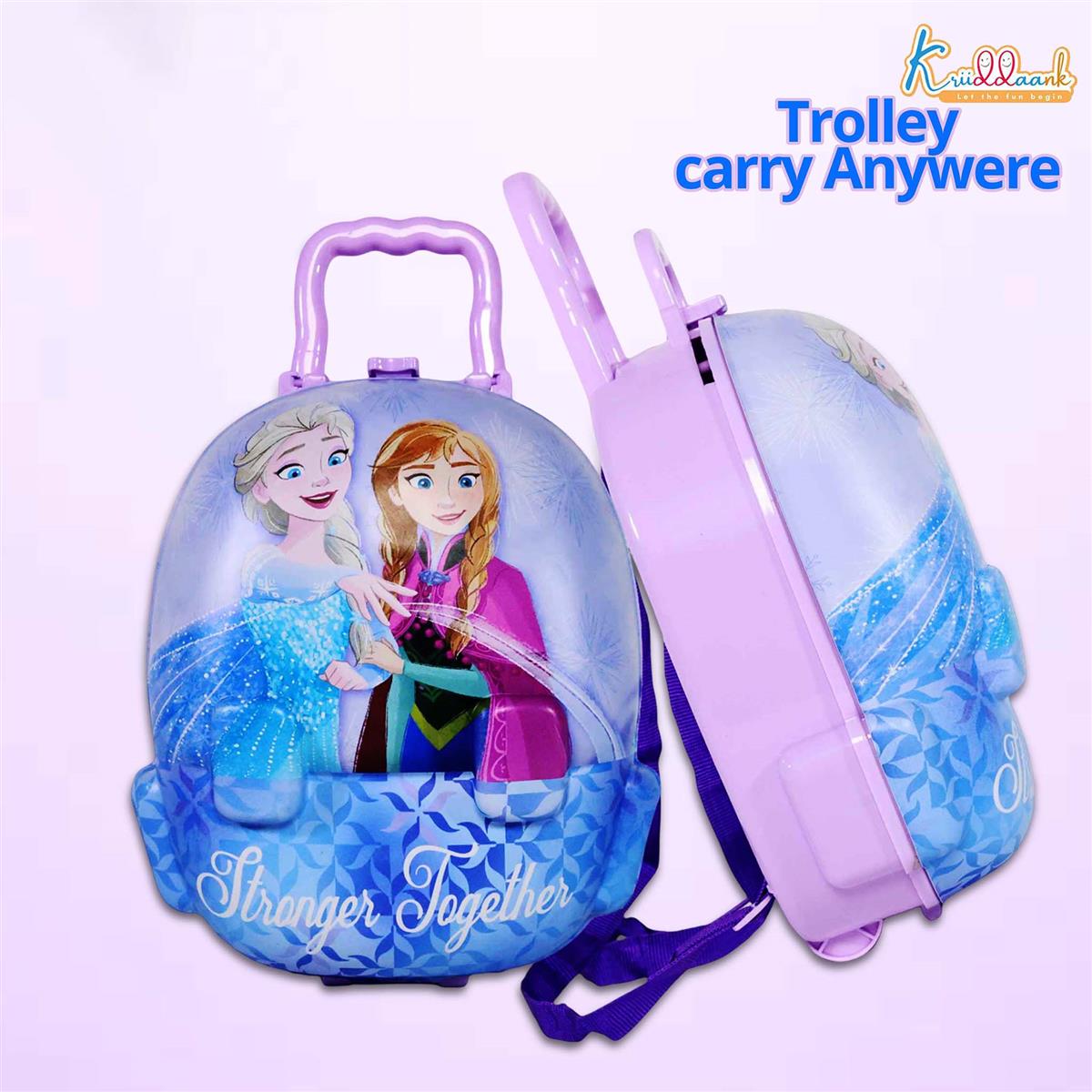 Kriiddaank Frozen Backpack Kitchen Set for Kids - 21 Pcs Pretend Play Cooking Toy with Music & Accessories, Portable Carry Case Playset for Girls 3+ Years (Turkish Blue)