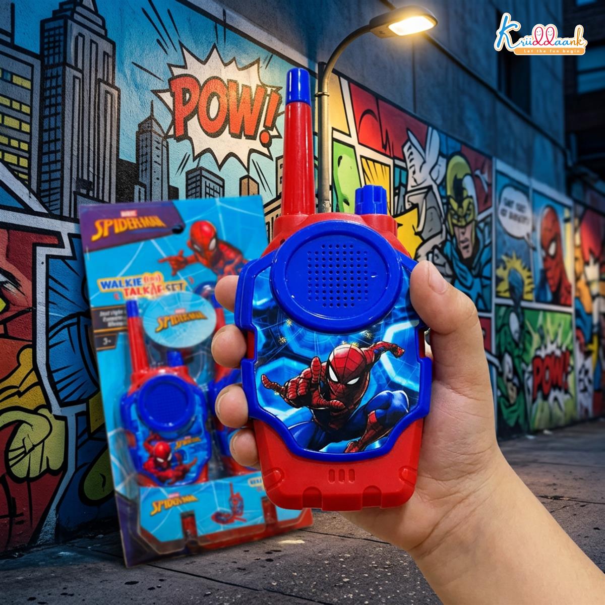 Spider-Man Inspired Walkie Talkie Set for Kids - 75m Long Range 2-Piece Communication Toy - Blue Outdoor Adventure Gear for Boys & Girls 3+ - Ideal for Camping, Hiking & Roleplay Gifts