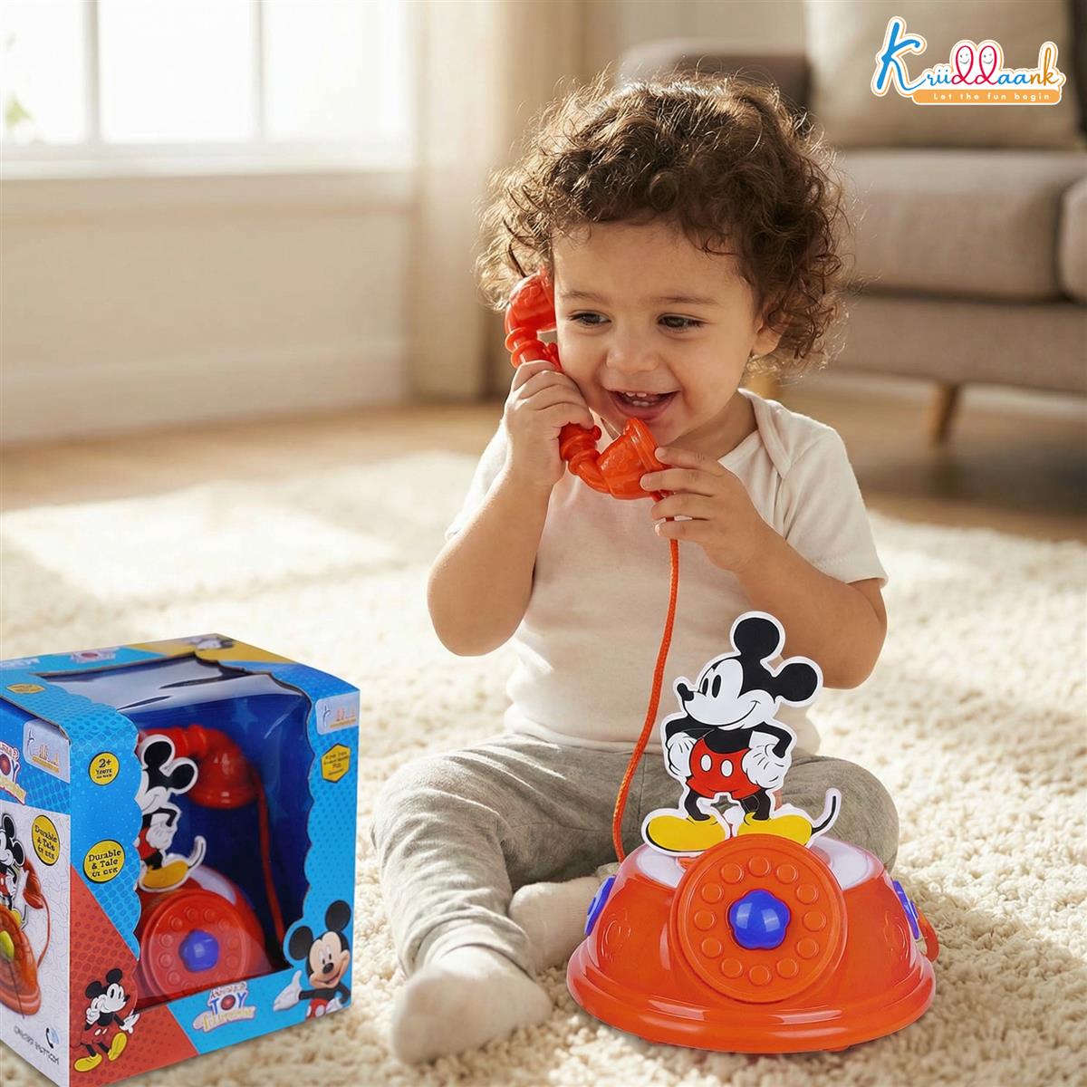 Mickey Mouse Talking Telephone Toy for Kids - Disney Pretend & Play Musical Landline Phone with Interactive Sounds - Educational & Fun Gift for Boys & Girls Ages 3+
