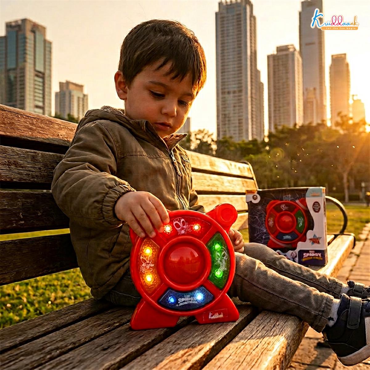 Spiderman Theme Portable Music Star System for Kids â€“ Interactive Pocket-Sized Sound Toy with 4 Animal & Musical Tones â€“ Battery Operated Safe & Durable Educational Toy for 3+ Year Olds
