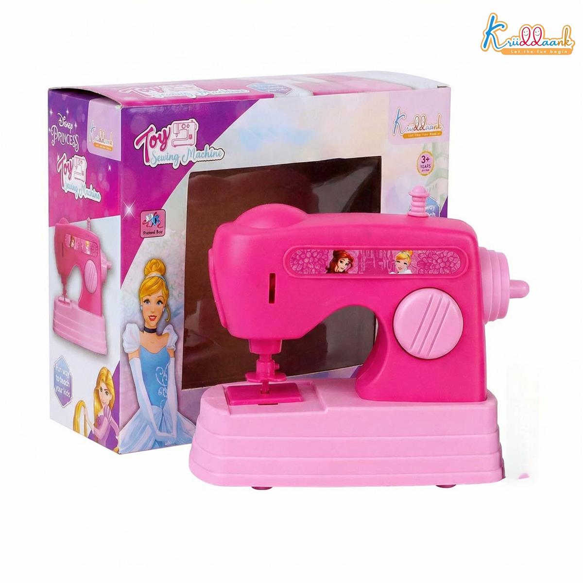 Kriiddaank Disney Princess Theme Sewing Machine Toy for Kids, Battery Operated Educational Pretend Play Household Toy with Interactive Buttons, Pink, Age 3+ Years