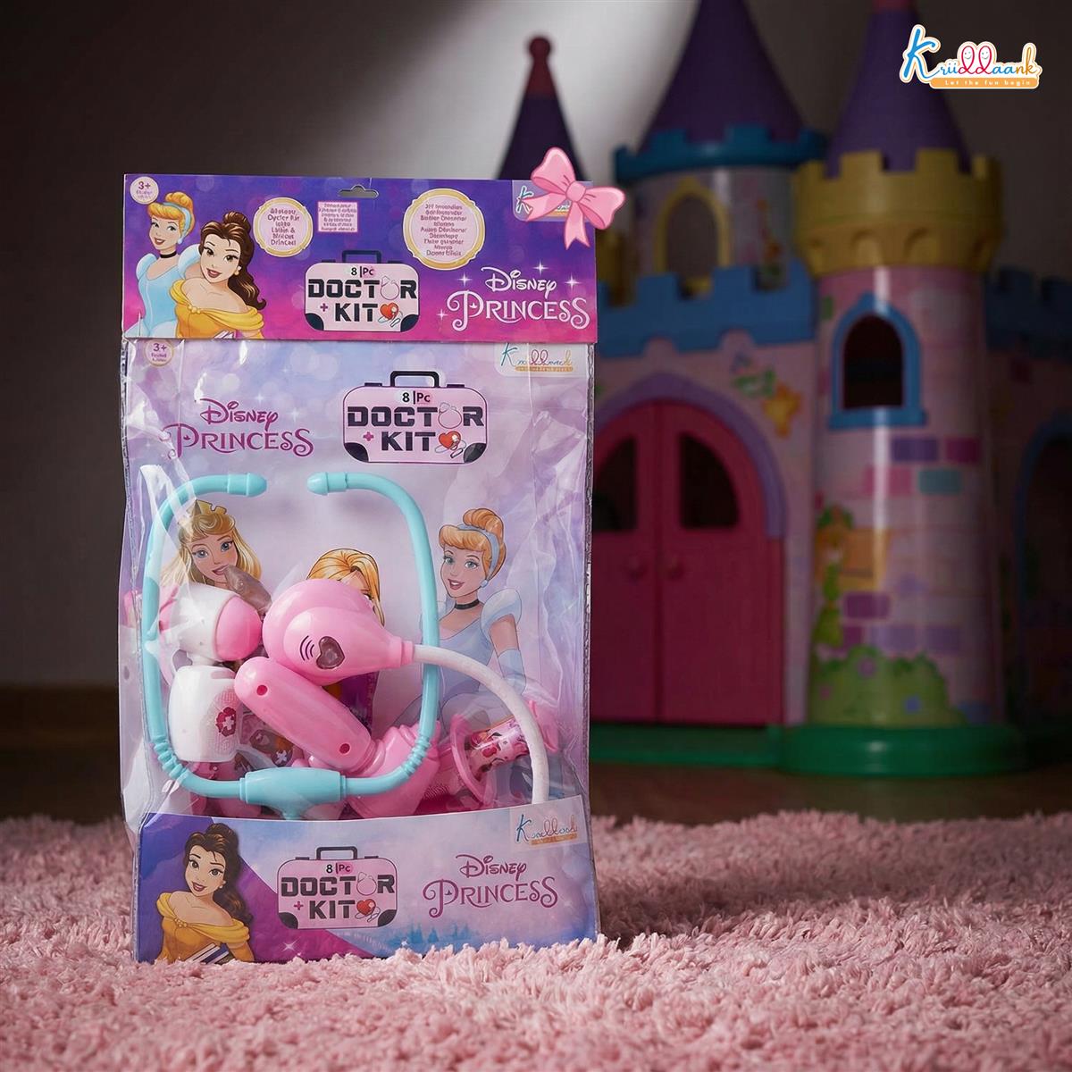 Disney Princess Theme Doctor Kit - 8-Piece Medical Playset for Kids with Realistic Lights & Heartbeat Sounds - Educational Pretend Play Toy for Girls Aged 3+ Years