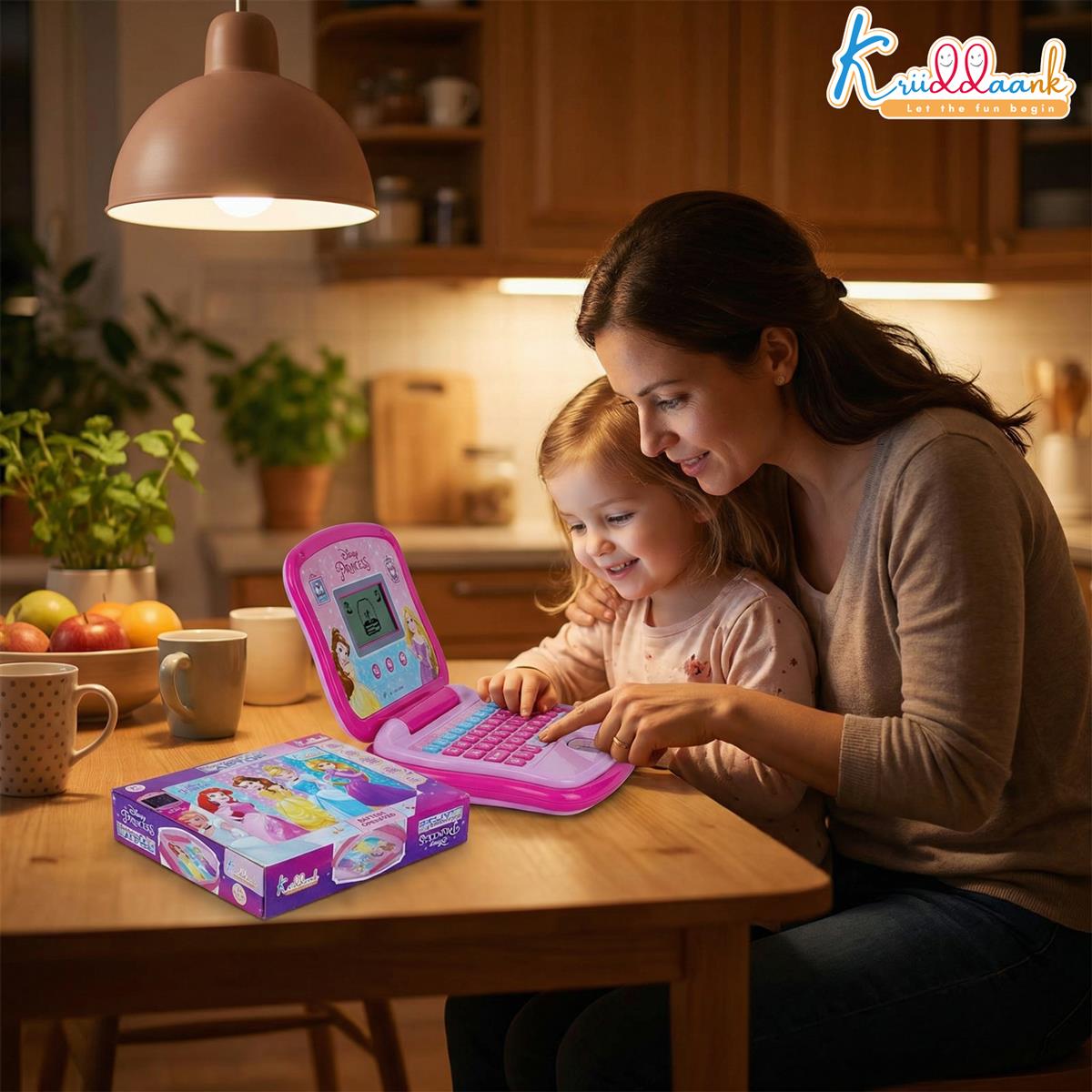 Educational Toy Laptop for Kids - LTS Princess Theme Learning Computer with Alphabet, Numbers, Music & Phonics - Fun Interactive Pre-School Gift for Girls Ages 3+ (Pink)